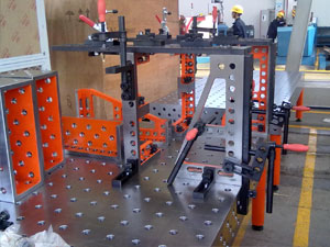 为宁乡三一重工提供的三维焊接工装夹具平台